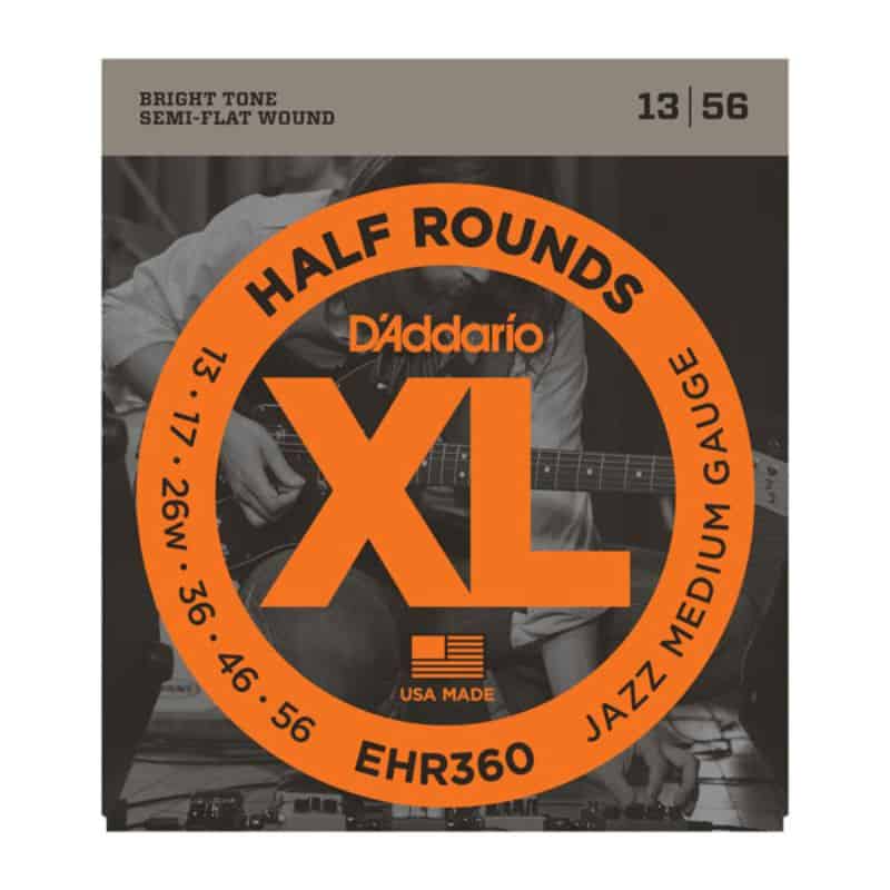 Half Rounds EHR360 Stainless Steel Guitar Strings 13-56 Jazz Medium